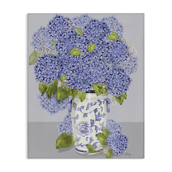 Stupell Industries French Country Blushing Blue Hydrangeas Traditional Farmhouse Vase Still-Life Canvas Art, 16 x 20, by Maureen Griggs