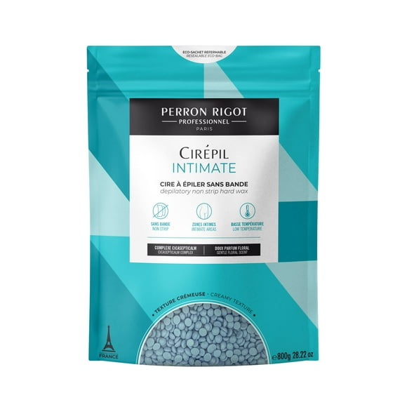 Cirepil - Íntimo - Bolsa de perlas de cera de 800 g / 28,22 oz - Complejo calmante y cicasepticalm - Todo el cabello perfecto para áreas íntimas y pieles sensibles