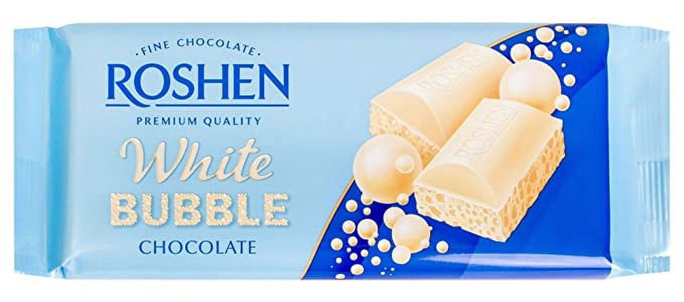 Roshen "Aerated" Fine White Bubble Chocolate Bar, Kosher and Halal (2.81 oz/80 grams) Pack of 3