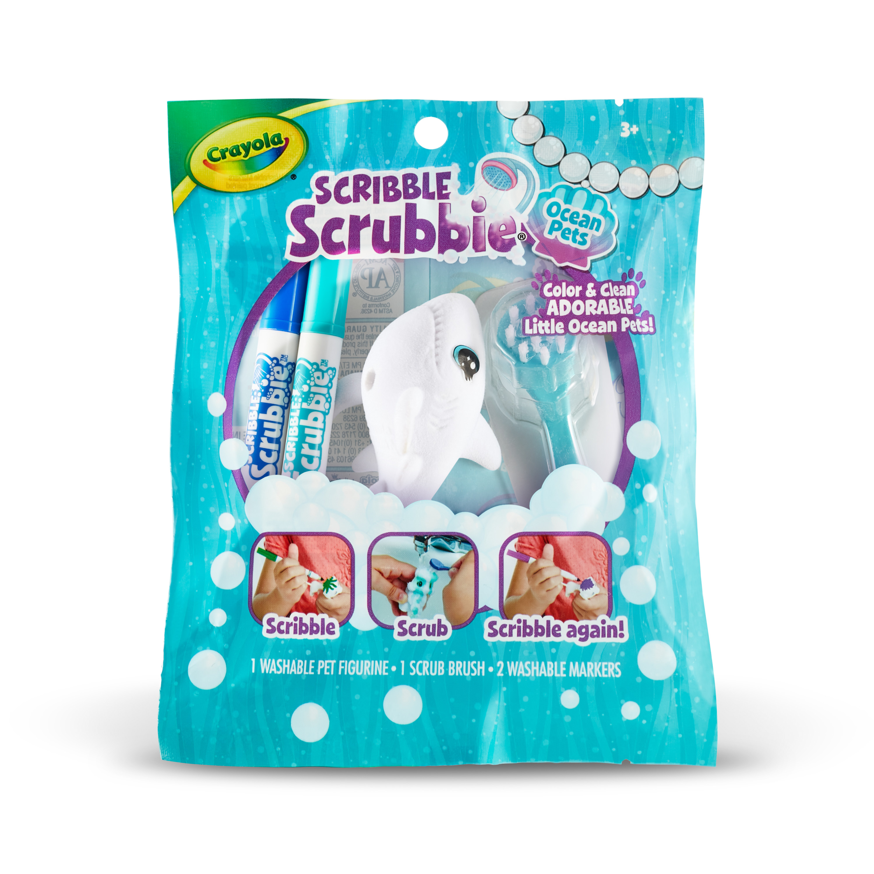 Crayola Scribble Scrubbie 1 Ct Ocean Pets, Ocean Toys, Easter Basket Stuffers, Beginner Unisex Child - image 4 of 10
