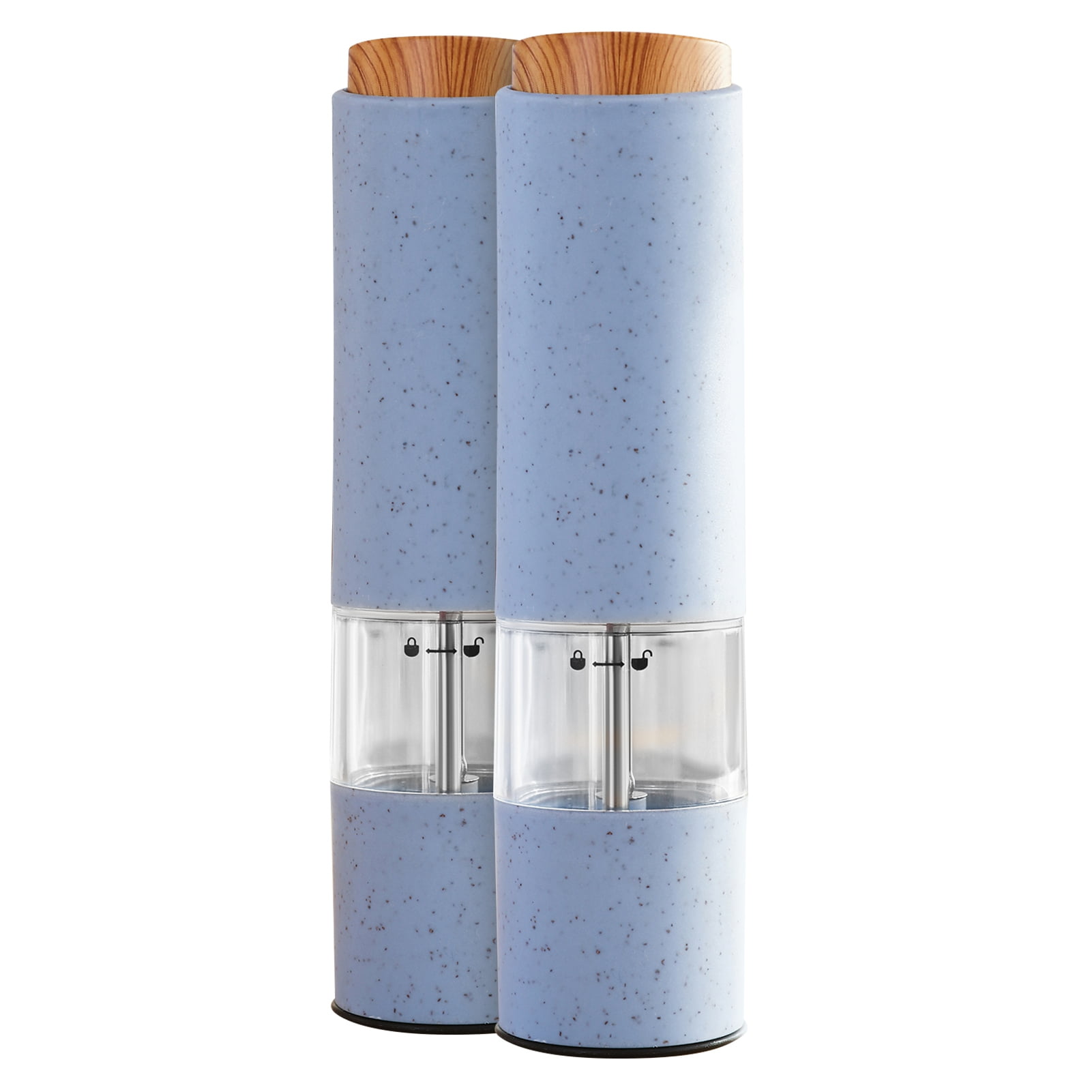 D-GROEE 2Pcs ZX-D39 Electric Pepper Grinder Automatic Adjustable Coarseness Seasoning Spice Mill with LED for Pepper Salt Cumin