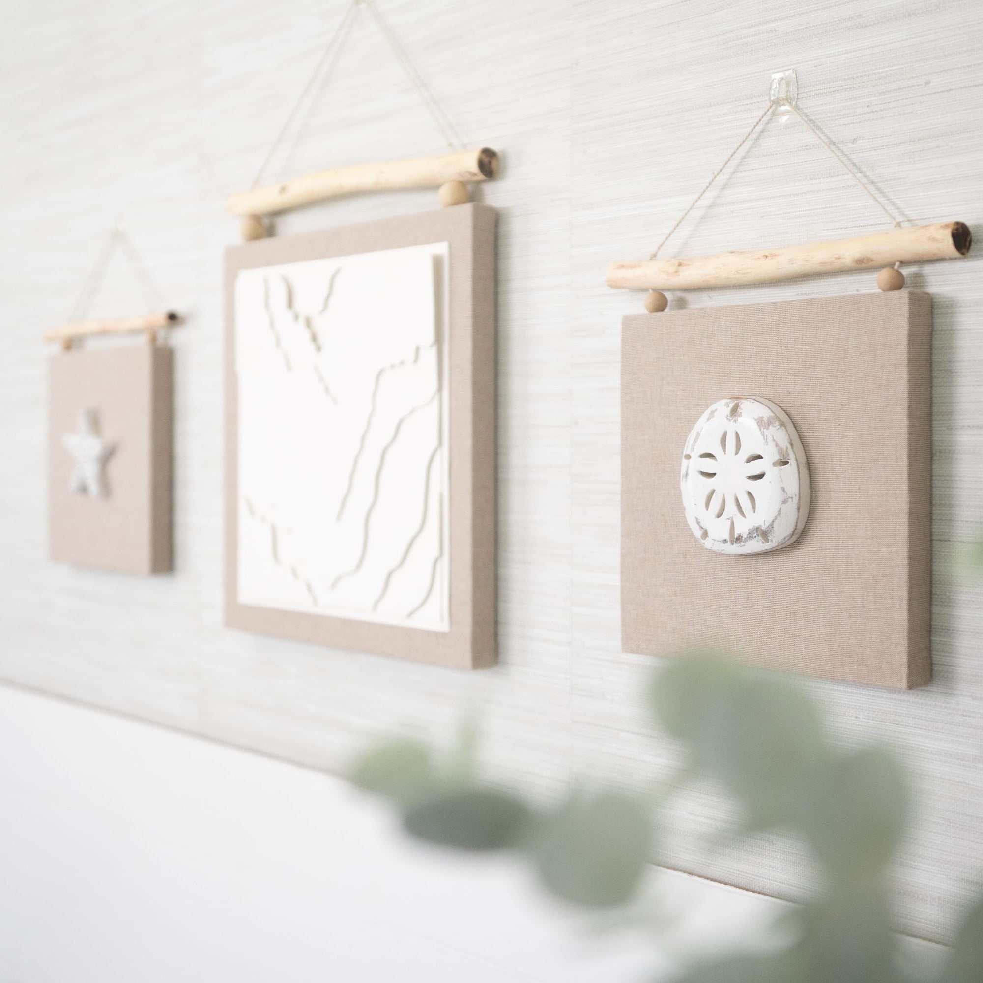 Crane Baby Ocean Nursery Wall Decor, Set of 3 (Starfish, Sand Dollar, Beach Motif) Canvas Nautical Decor For Nursery, Ocean Wall Art, Whale Nursery Decor, Beach Nursery Decor, Ocean Bedroom Decor