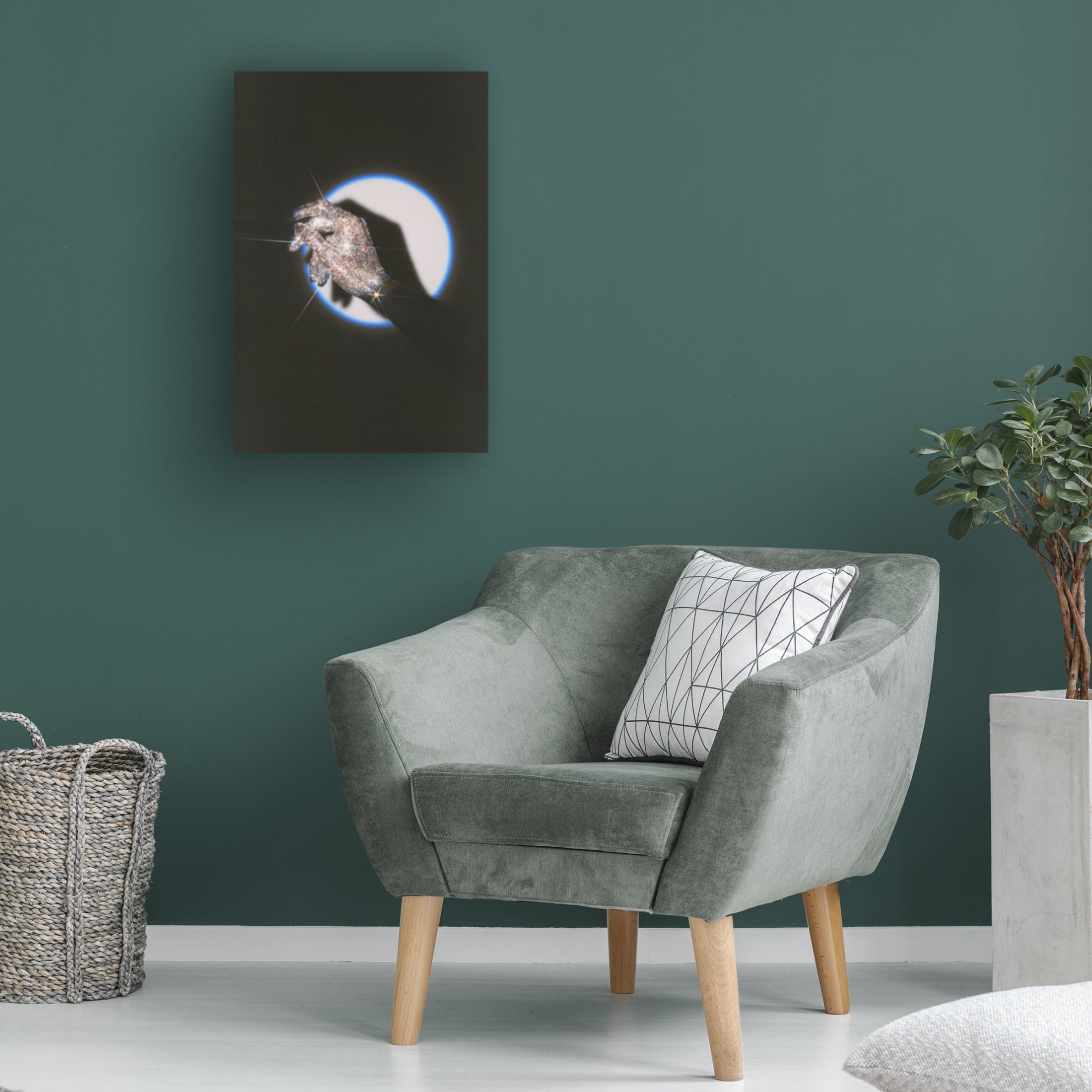 Canvas Wall Art - Samantha Hearn 'Glitter Hand' Wall Art for Living Room, Bedroom, or Office D?cor by Trademark Fine Art - 22 x 32 Inches
