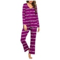 thumbnail image 1 of Birdeem Ensembles de Pyjama pour Femmes, Hauts et Pantalons Décontractés Unis, Manches 3/4, 1 of 5