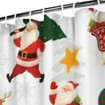 thumbnail image 3 of White Christmas Santa and Gift Pattern Shower Curtain 72"x84" ,Bathroom Decorative Shower Curtains Set with 12 Hooks,Modern Waterproof Washable Shower Curtain, 3 of 6