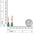 thumbnail image 6 of Gem Stone King 18K Rose Gold Plated Silver Green Malachite and Black Onyx Dangle Earrings for Women with Lab Grown Diamond (5.47 Cttw, Oval 9X7MM), 6 of 6