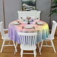 thumbnail image 2 of Pastel Rainbow Clouds Round Tablecloth 60"x60",Wrinkle Wipeable Table Cloth for Kitchen Dining Room Picnic Patio Party, 2 of 6