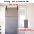 thumbnail image 3 of Aquaterior 6.6ft Sliding Barn Door Hardware Kit Hang Style Track Rail for Single Door Black, 3 of 10