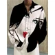 thumbnail image 1 of Camisa de hombre nueva impresión 3D solapa degradada camisa tipo cárdigan de un solo pecho casual vaion street ropa de hombre de alta calidad, 1 of 6