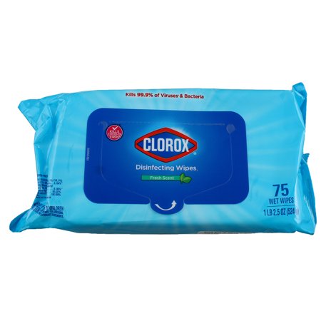 Clorox Disinfecting Wipes, Bleach Free, Fresh Scent, Moisture Seal Lid, 75 Count, 3 Pack