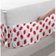 thumbnail image 2 of Strawberry Bed Skirt, Hand-Painted Juicy Tasty Fruits Organic Harvest Fresh Organic Food, Elastic Bedskirt Dust Ruffle Wrap Around for Bedding Decor, 4 Sizes, Dark Coral and White, by Ambesonne, 2 of 2