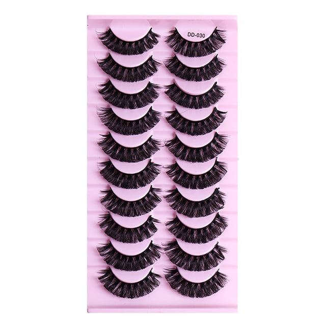 Pestañas postizas con efecto rizado y esponjoso, pestañas postizas para extensiones de pestañas de maquillaje, paquete de 10 pares