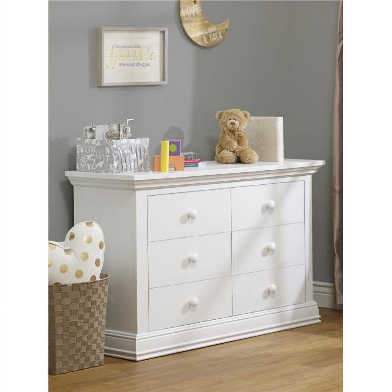 Free Shipping Sorelle Furniture Westley Wood Double Dresser for Nursery in Grigio Gray Walmart