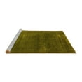 thumbnail image 2 of Ahgly Company Machine Washable Indoor Round Oriental Yellow Industrial Area Rugs, 4' Round, 2 of 4
