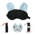 thumbnail image 3 of Unique Bargains 1 Pc Embroidered Rabbit Eye Mask for Home Fleece Blue, 3 of 4
