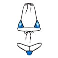 thumbnail image 3 of zdhoor Womens Shiny Metallic Minimal Coverage Bikini Swimsuit Micro G-String Swimwear Red One Size, 3 of 4