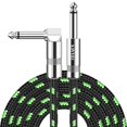 thumbnail image 1 of Sovvid Guitar Cable 6FT Instrument Cable Guitar Cord Electric Guitar Cable Guitar AMP Cord for Bass Guitar Keyboard 1/4 Inch Cable Right Angle Black Green, 1 of 4
