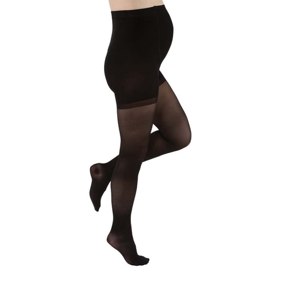 JOBST UltraSheer Compression Stockings, 15-20 mmHg, Maternity, Closed Toe, Classic Black, Large