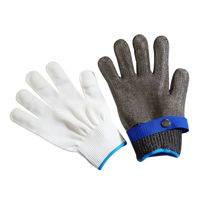 Scienceny Guantes de seguridad individuales a prueba de rayones más mitones de trabajo con anillo de acero PE Artesanía
