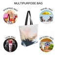 thumbnail image 7 of FORMRS Womens Canvas Tote Bag with Zipper Inner Pocket Shoulder Handbag, Abstract Landscape, 7 of 7
