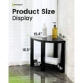 OasisSpace Corner Shower Chair Stool Seat Waterproof Black Bamboo