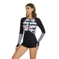 thumbnail image 3 of Women's Rash Guard 2-Piece UPF50+ Sun Protection Long Sleeve Swimsuit Top Swim Shirt and Shorts for Women Swimsuit Set, 3 of 6