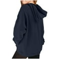 thumbnail image 4 of dazeni Drop Shoulder Hoodie for Teen Girls 5-15 Years Casual Long Sleeve Sweatshirts Pullover with Pockets Spring Fall Preppy School Clothes Navy 12 Years, 4 of 6