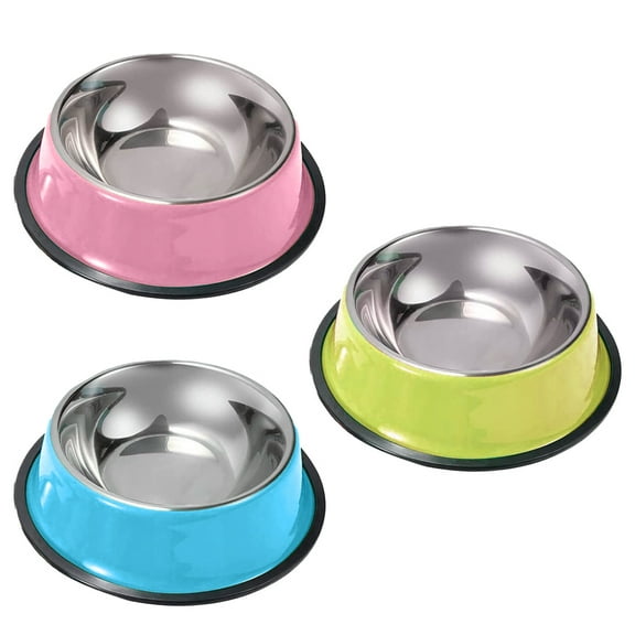 3 Pcs Cat Bowls Non-Slip Stainless Steel Small Cat Food Bowls Unbreakable Thicken Cat Feeder Cat Dishes Suitable for Indoor Small Pets,