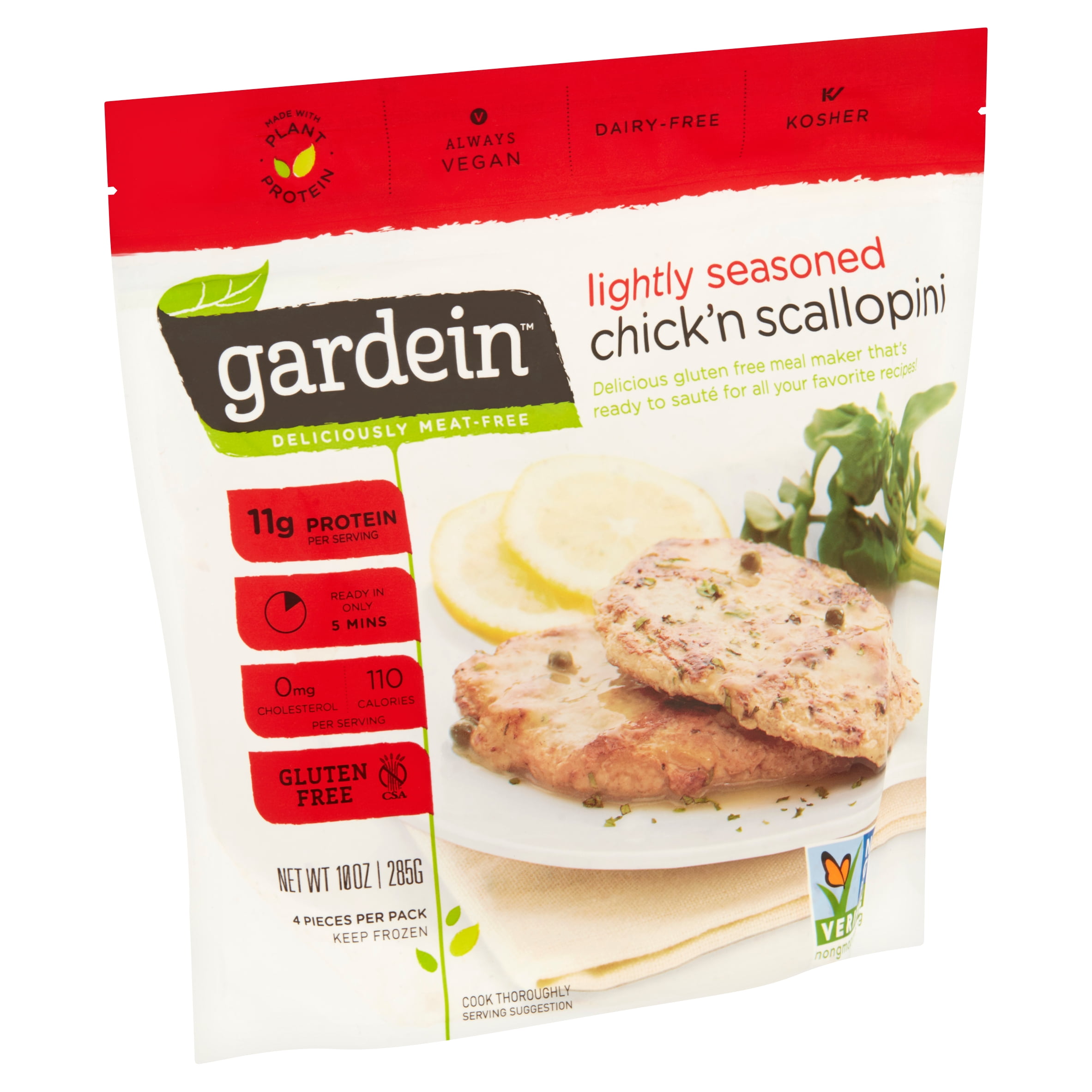 Gardein Lightly Seasoned Chick'n Scallopini, 4 count, 10 oz