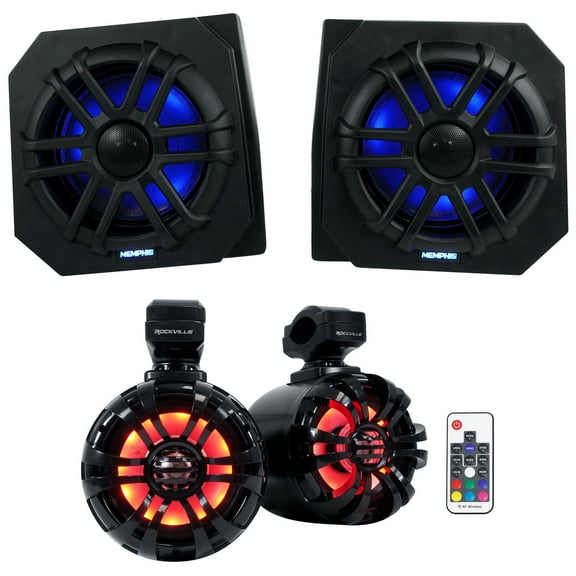 Memphis RNGR65FE Speakers Pods LED Tower Speakers For 13-17 Polaris Ranger XP900