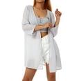 thumbnail image 4 of Sunloudy - Chaqueta de chifón transparente para mujer, estilo informal, ligera, para playa, blusa, chal Sunloudy  S/ M / L / XL / XXL, 4 of 8