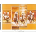 thumbnail image 3 of Seven 7 White running horses at sunset time in forest poster print framed in Hand crafted wood crafts frame must for every home and office Vaastu Peace and Harmony a Wall DÃ©cor and Vaastu shastra, 3 of 4