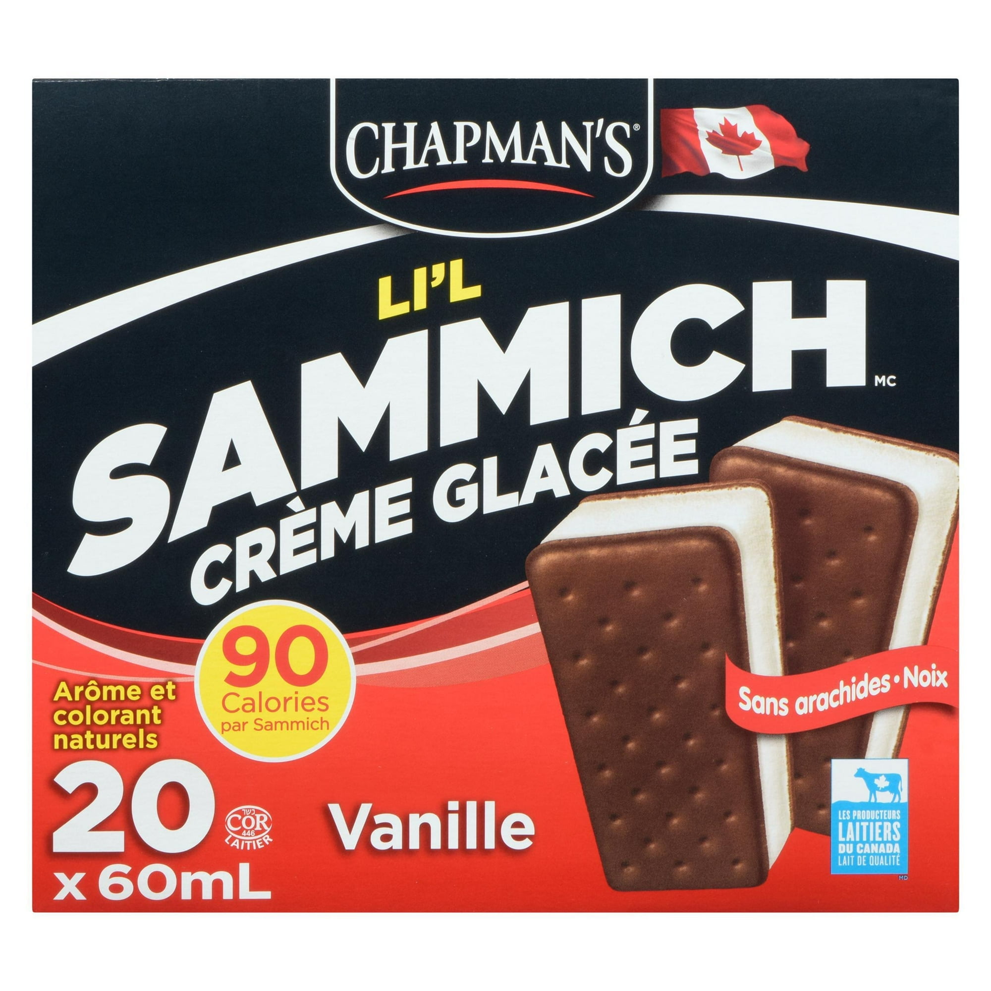 Chapman's Li'l Sammich Vanilla Ice Cream in a Box, 20 x 60mL