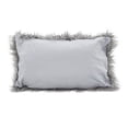 thumbnail image 2 of Fennco Styles Decorative Faux Mongolian Fur Throw Pillow (Fog, 12"x20"), 2 of 3