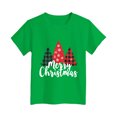 thumbnail image 4 of Povozer Toddler Boys Girls Christmas Shirt Kids Comfortable Breathable Stylish Print Short Sleeved Top For Girls,Size 7-8 Years,Green, 4 of 4