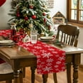 thumbnail image 4 of Christmas Snowflakes on Red Background Table Runner 13x90in Non-Slip Cotton Linen Table Runners, Winter Scenery Dresser Scarves TableRunner for Dinner Kitchen Dining Wedding Party, 4 of 9