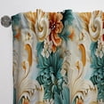 thumbnail image 3 of Designart "Paisley Gardens With A Rustic Touch In Gold And Turquoise I" Botanical Traditional Curtain, Floral Panel, 3 of 6