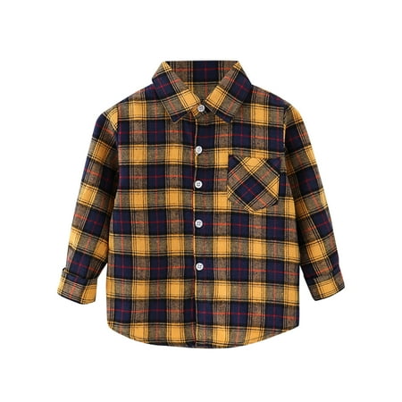 

Kids Toddler Flannel Jacket Plaid Long Sleeve Lapel Button Down Shacket Baby Boys Girls Pockets Shirt Top Coat Outwear