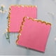 thumbnail image 1 of Xiao Hua 50 servilletas rosas con detalles dorados de 5 x 5 pulgadas, desechables, para decoración de fiestas, bodas, despedidas de soltera y baby showers, cenas y almuerzos (rosa D), 1 of 5