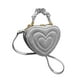 thumbnail image 2 of Bolso de hombro con forma de corazón y correa ajustable de PU para mujer, regalo Plata, 2 of 8