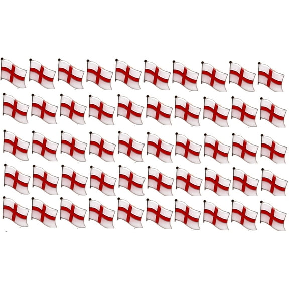 Pack of 50 England Flag Lapel Pins, English Pin Badge