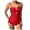 Red, variant on QHFBli Women's Push Up Wrap Front Swimsuit One Piece Tummy Control Bathing Suits Bandeau Twist Swimwear