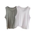 thumbnail image 2 of Girls 2 Pack Dance Tank Tops Plain Casual Sleeveless Shirts Soft Comfy Tanks Loose Fit Basic Tees for 2-13 Years, 2 of 3
