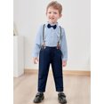thumbnail image 2 of Toddler Baby Boy Clothes Suit 12M-5T 4Pcs Formal Dress Shirt Suspender Pants Bowtie Wedding Outfit, 2 of 13