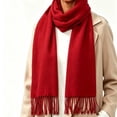 thumbnail image 4 of LUVDA Knit Scarf Wrap for Women Solid Long Fringe Warm Casual Fall Winter, 4 of 5