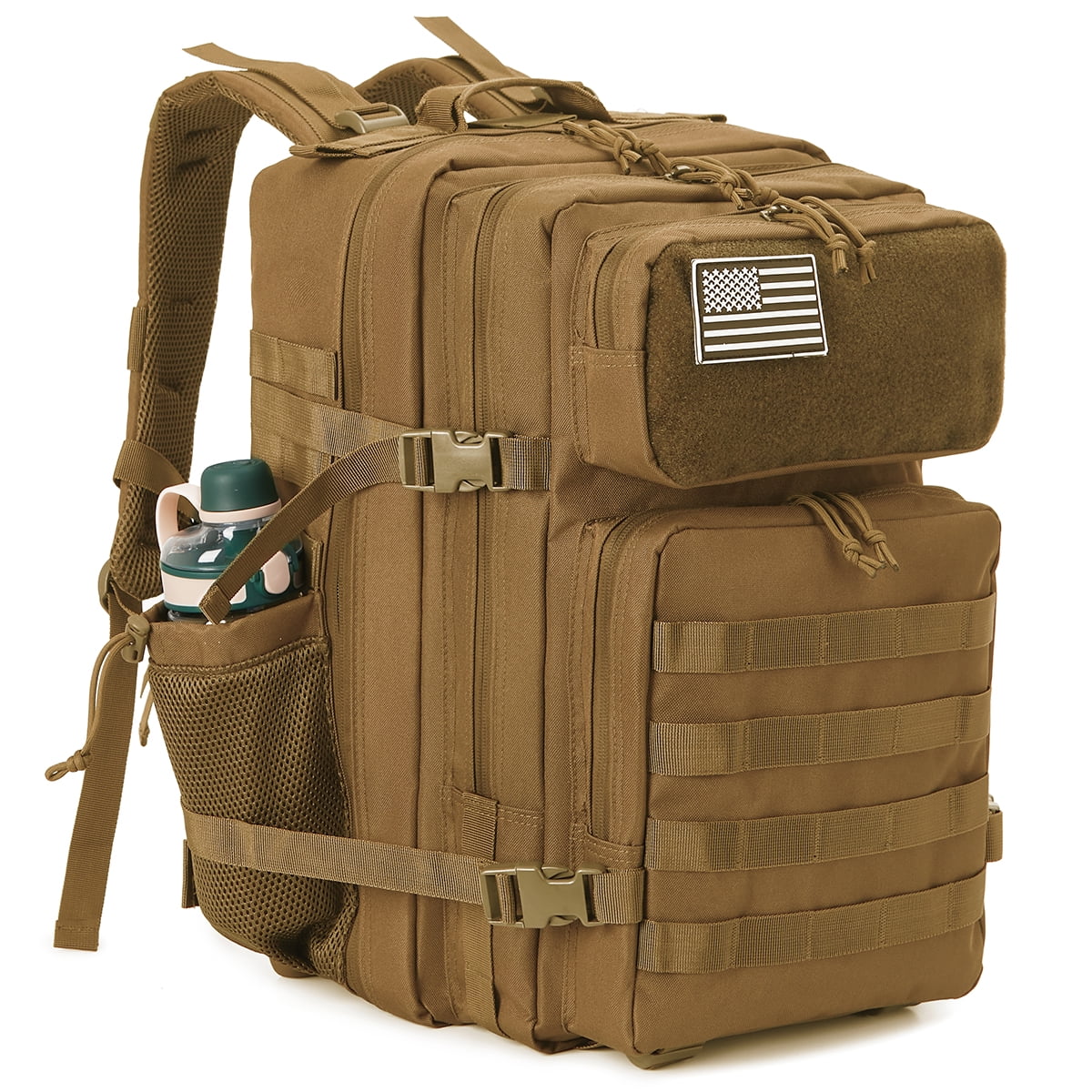 QT&QY 45L Outdoor Hiking Backpack for Men Molle Daypack 3 Day Gym Travel Rucksack with Bottle Holder