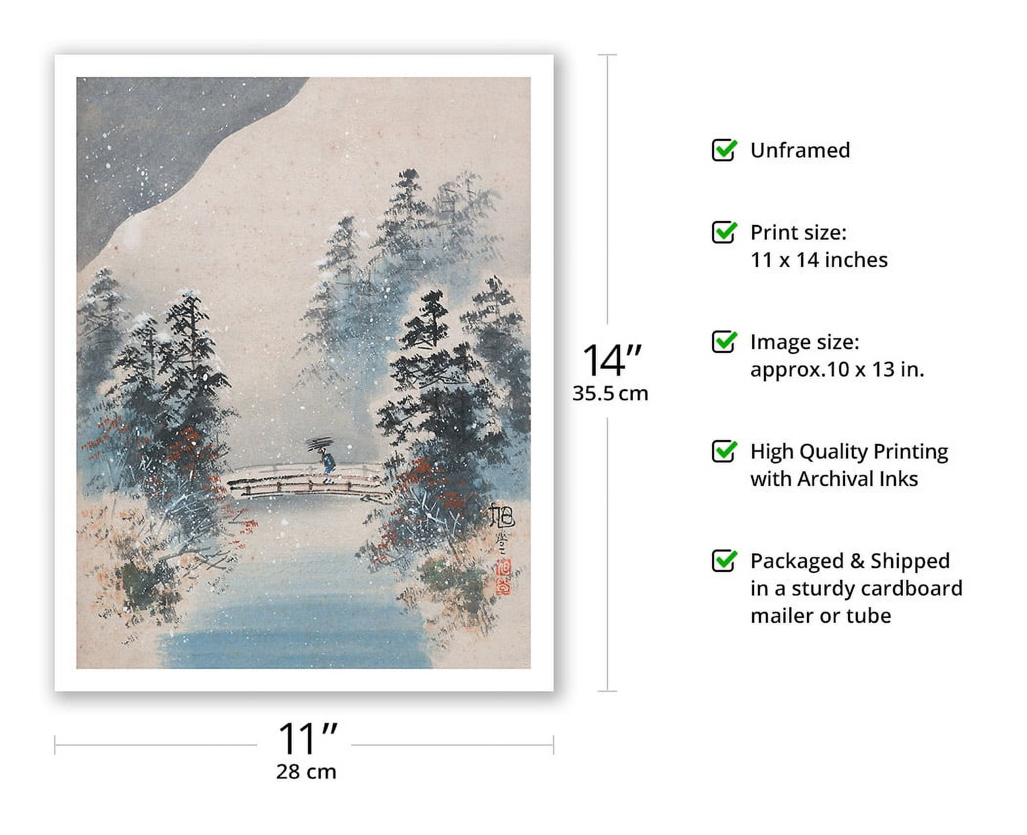 Winter Snow - Vintage Japanese Woodblock Print by Kyokudo c