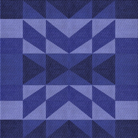Ahgly Company Machine Washable Indoor Square Transitional Denim Dark Blue Area Rugs, 6' Square