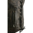 thumbnail image 6 of Milwaukee Leather MLM3540 Men's Roulette Distressed Brown 10 Pocket Motorcycle Leather Vest Small, 6 of 9