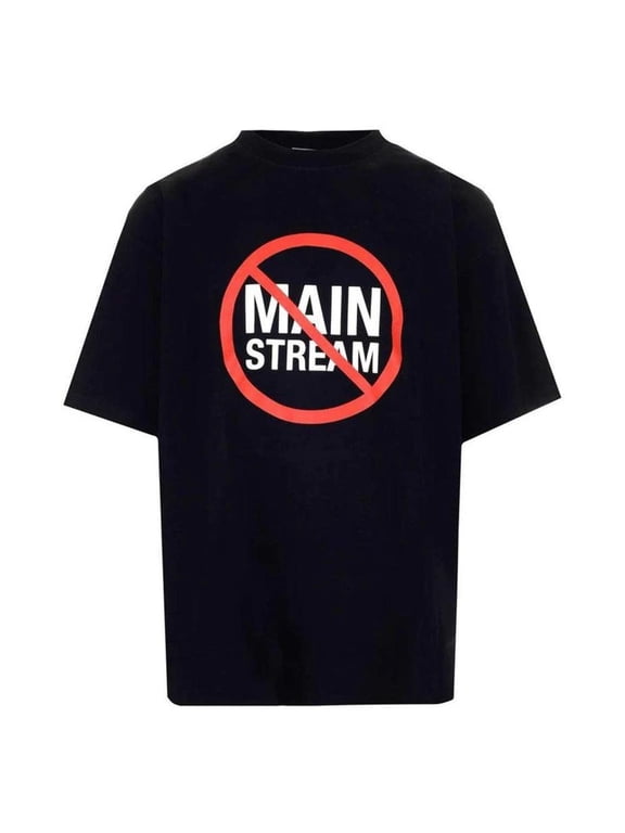 Unisex No Mainstream Cotton T-Shirt Black